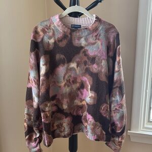 Democracy Floral Crewneck Sweater - Brown & Pink